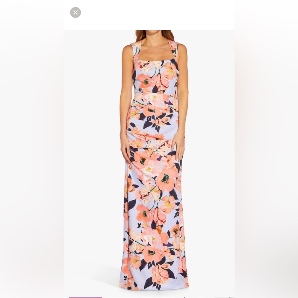 New Adrianna Papell Formal Floral Dress - Pink and Blue